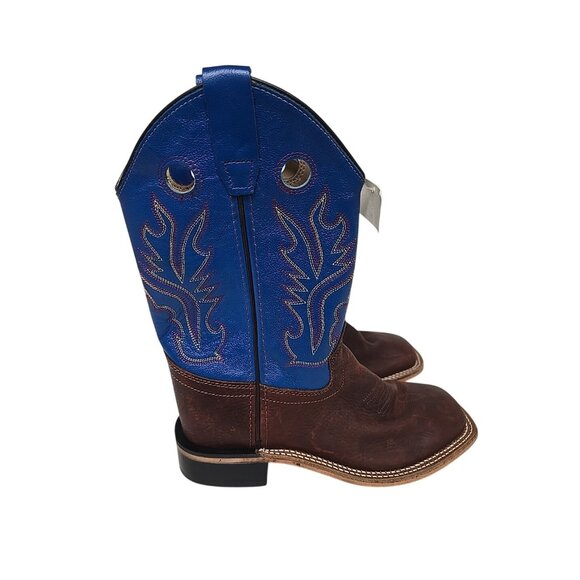Cody James Kid's Brown & Blue Square Toe Western Boots BBSC1840 Size 3D - Picture 2 of 7